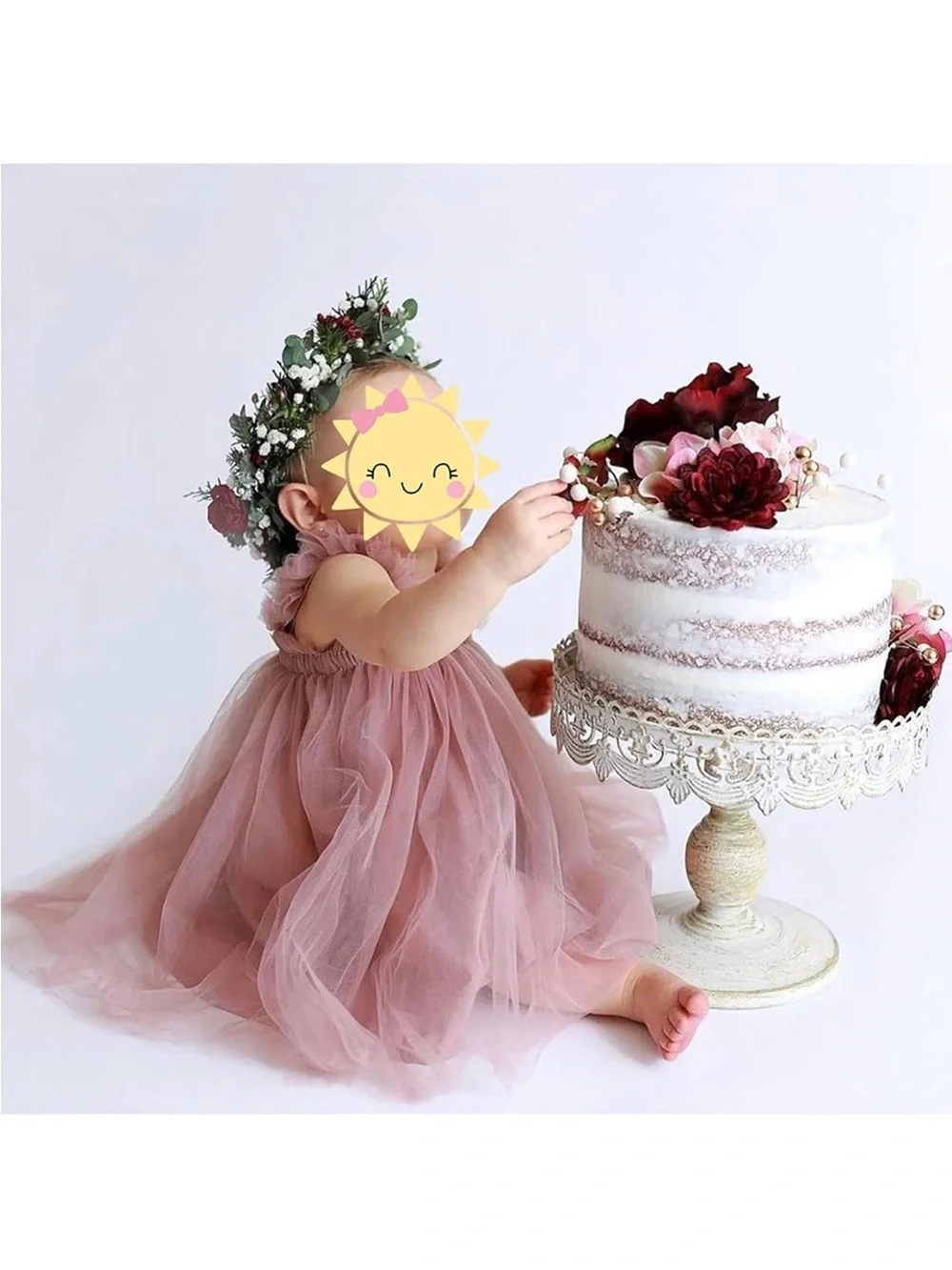 Toddler Baby Girl Tutu Tulle Princess Summer Dress+Flower Headband